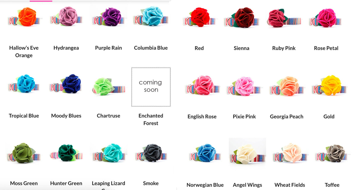 'Bee Mine' Dog Collar Flower Accessory - 25 Colors