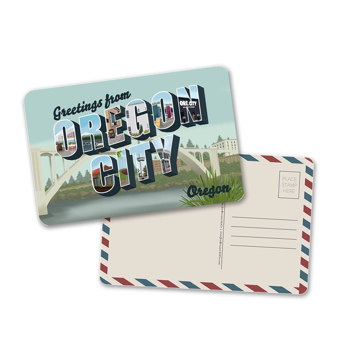 Greetings From Oregon City: Retro Postcard