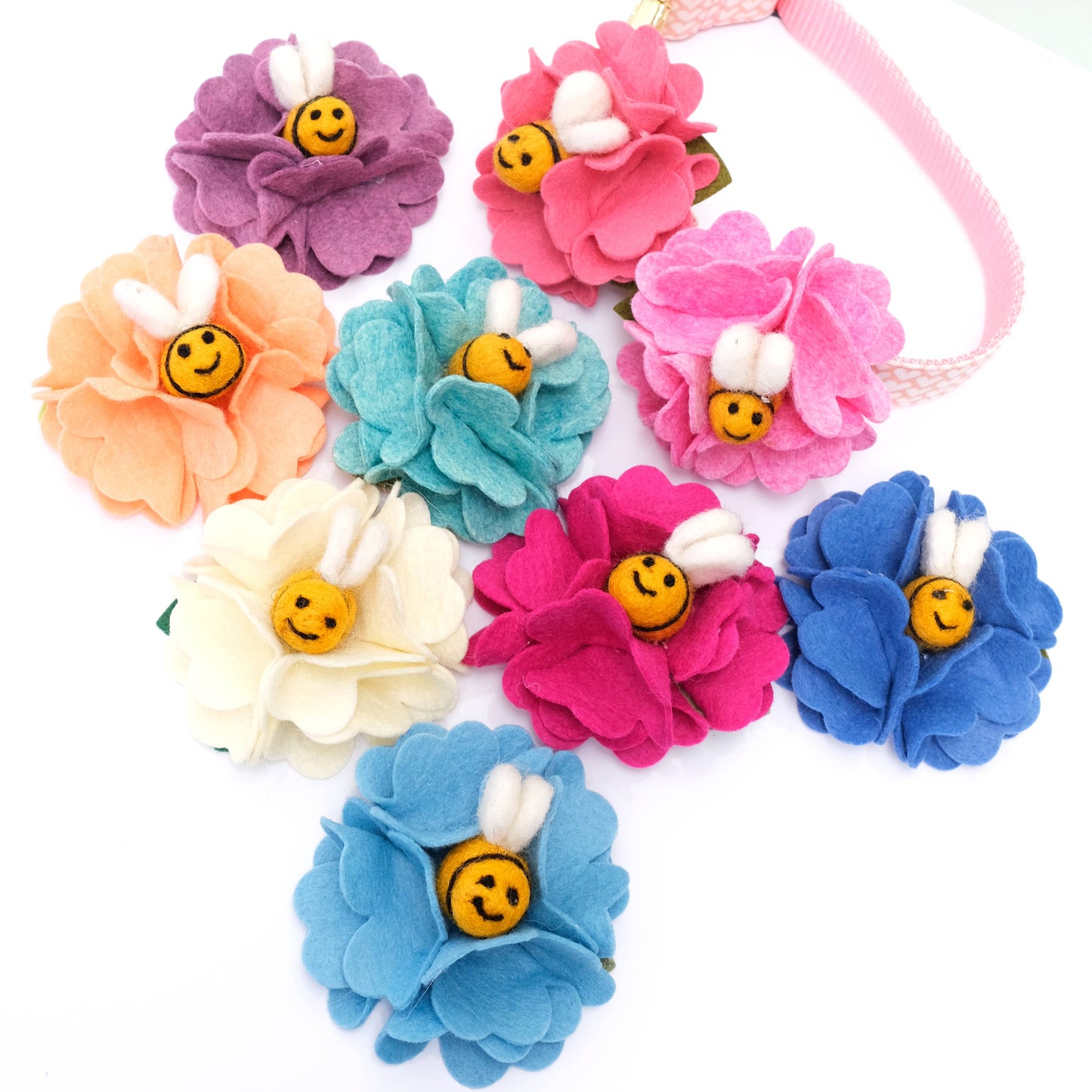 'Bee Mine' Dog Collar Flower Accessory - 25 Colors