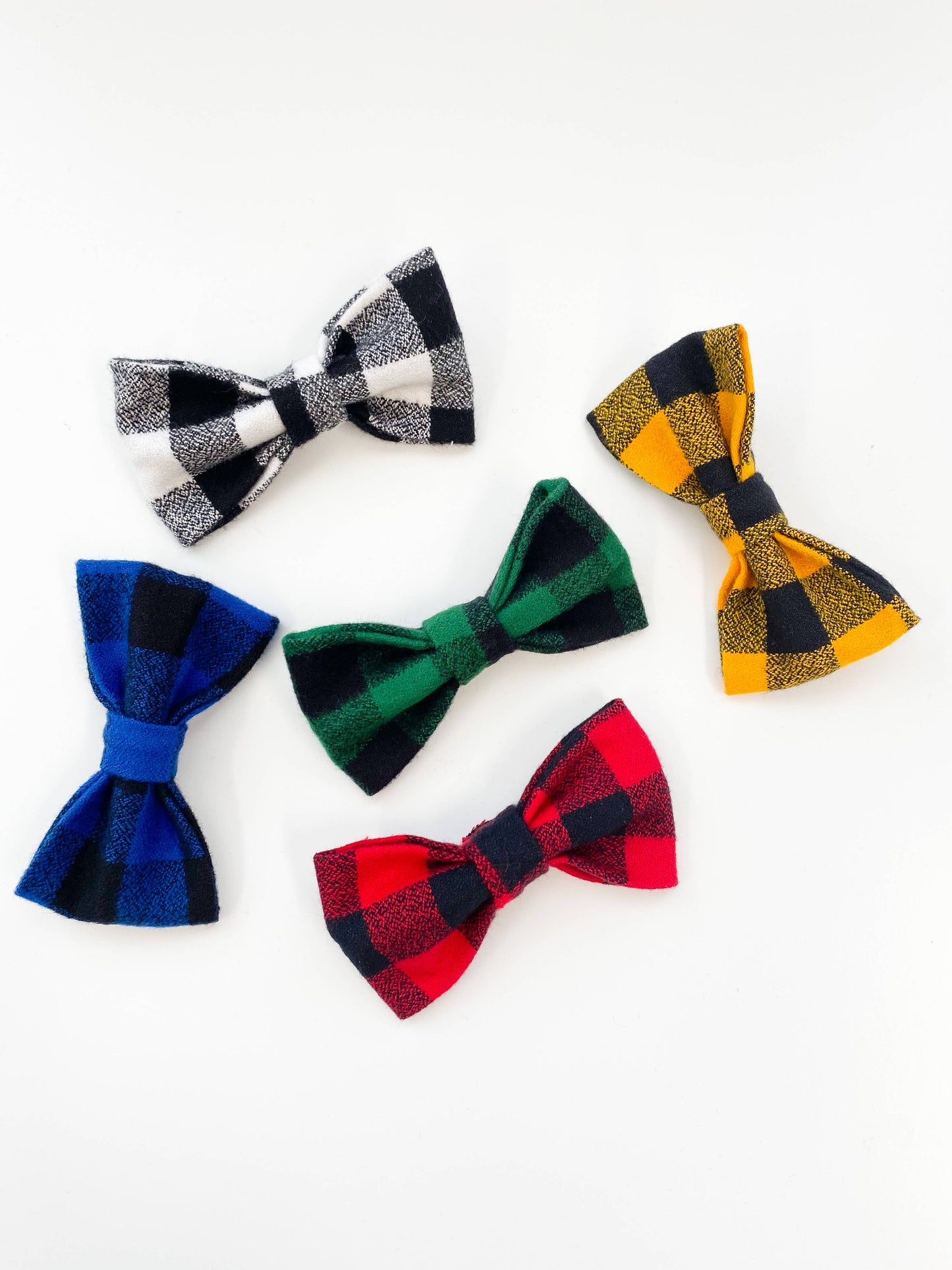 Buffalo Plaid Dog Collar Bow Tie (5 colors!)