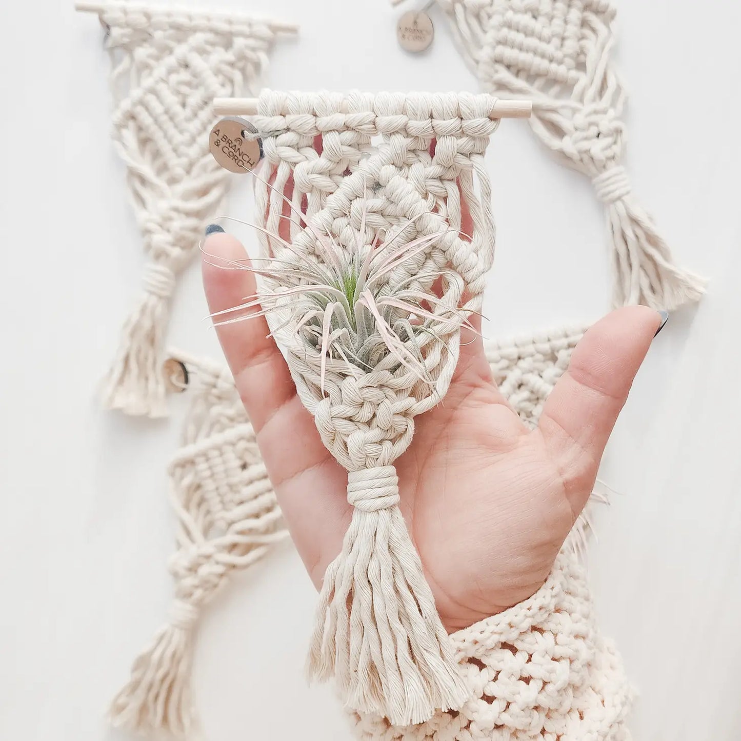 Mini Magnet Macrame Air Plant Hanger